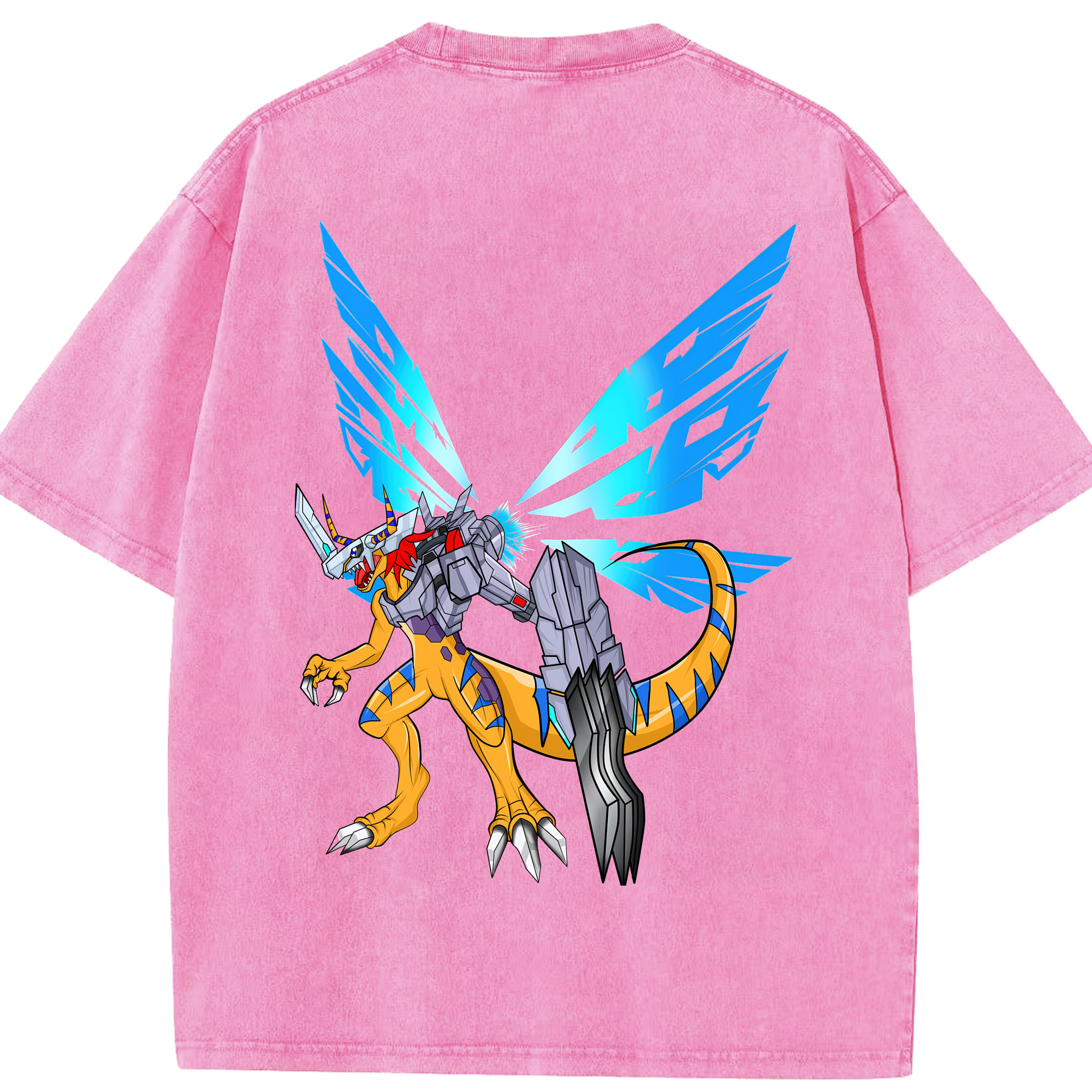 （画像用） Digimon デジタルモンスター/デジモン 綿100% ヴィンテージ風 半袖Tシャツ（背面プリント）